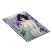 Cahier de notes Fille parmi les fleurs d'Iris Jour (Côté Droit)