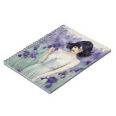 Cahier de notes Fille parmi les fleurs d'Iris Jour (Côté gauche)
