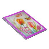Cahier de notes Fleurs Florales Tulipe Rose (Côté Droit)