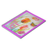 Cahier de notes Fleurs Florales Tulipe Rose (Côté gauche)