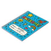 Cahier de notes génial pour enfants – Nom et nivea (Côté gauche)