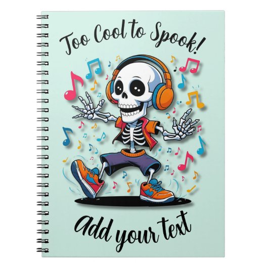 Cahier de notes Halloween - Squelette Breakdance (Devant)