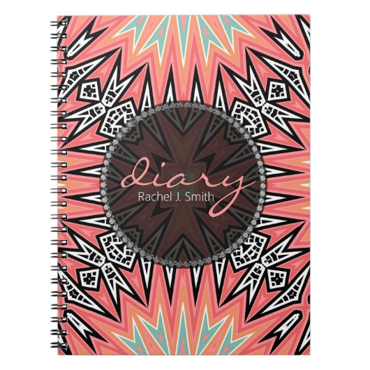 Cahier de notes Journal Fille Azteque Moderne Trib (Devant)