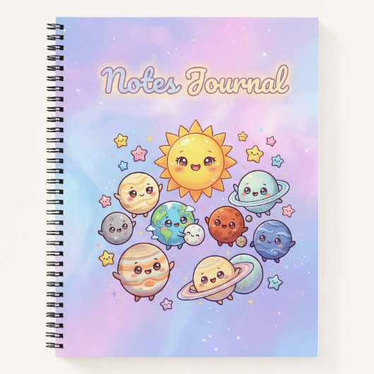 Cahier de notes mignon du système solaire (Devant)
