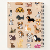 Cahier de notes Monogramme à motif de chiens aquar (Dos)