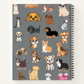 Cahier de notes Monogramme à motif de chiens aquar (Dos)