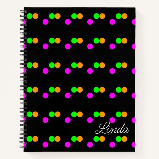 Cahier de notes Nom Points Brillants (Devant)