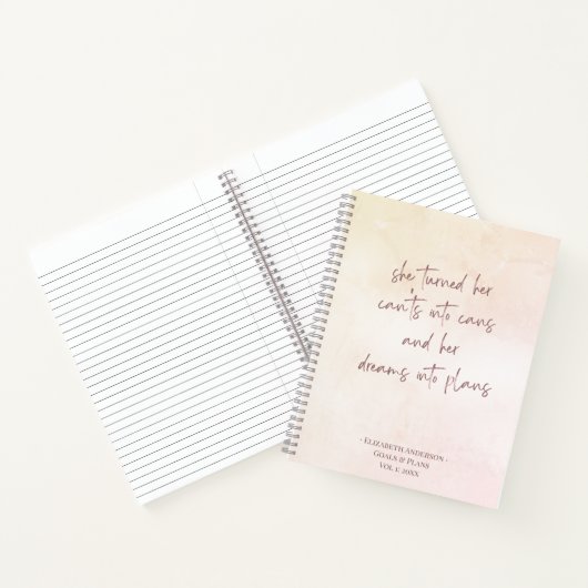 Cahier de Notes Objectifs & Plans Beige (Intérieur)