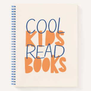 Cahier de notes Orange et Bleu Typo Cool Kids Read
