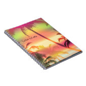 Cahier de notes Palmiers Chaleur Tropicale Rose (Côté Droit)
