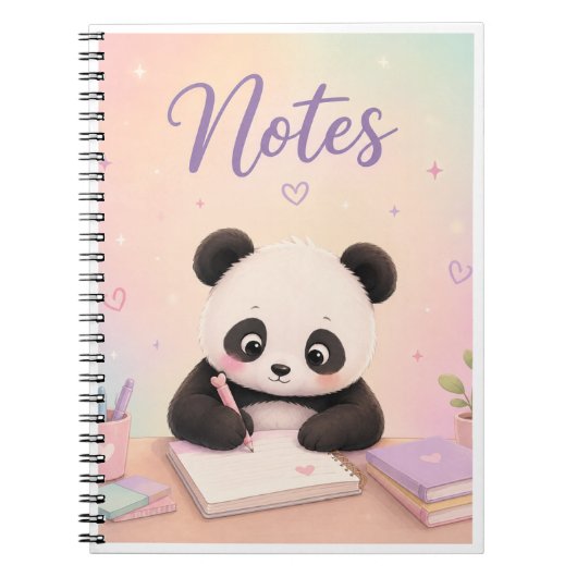 Cahier de notes Panda Mignon – Bureau d'étude Past (Devant)