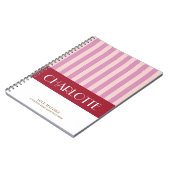 Cahier de notes personnalisé avec des rayures colo (Côté gauche)