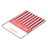 Cahier de notes personnalisé avec des rayures colo (Côté gauche)