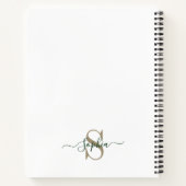 Cahier de notes personnalisé avec monogramme flora (Dos)