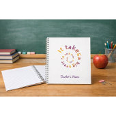 Cahier de notes pour enseignant à citation en spir