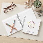 Cahier de notes pour enseignant à citation en spir
