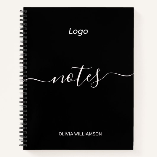 Cahier de notes professionnel à logo noir (Devant)