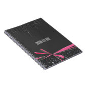 Cahier de notes Ruban à paillettes et nœud rose &  (Côté Droit)