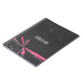 Cahier de notes Ruban à paillettes et nœud rose &  (Côté gauche)