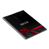 Cahier de notes Ruban à paillettes et nœud rouge & (Côté Droit)