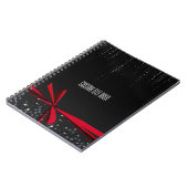 Cahier de notes Ruban à paillettes et nœud rouge & (Côté gauche)