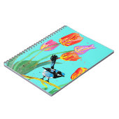 Cahier de notes sur le roitelet bleu abstrait oise (Côté gauche)