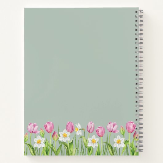Cahier de notes sur les fleurs de printemps Tulipe (Dos)