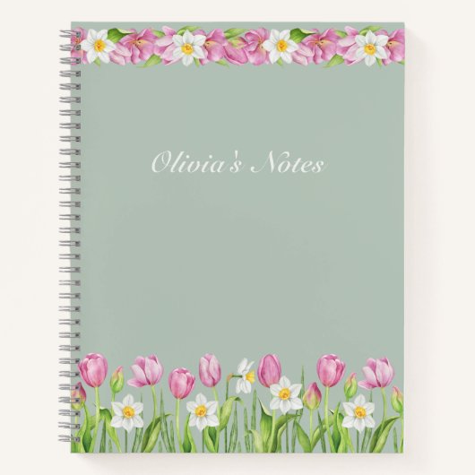 Cahier de notes sur les fleurs de printemps Tulipe (Devant)