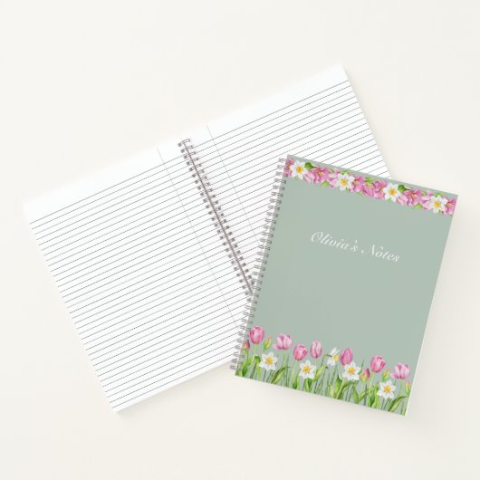 Cahier de notes sur les fleurs de printemps Tulipe (Intérieur)