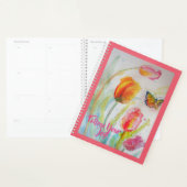 Cahier de notes sur les tulipes roses fleurs flora (Devant avec enveloppe)