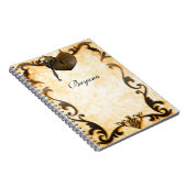 Cahier de notes vintage antique Heart Lock & Key (Côté Droit)