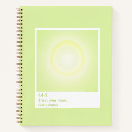 Cahier de numéro d'ange de l'aura vert citron