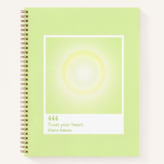 Cahier de numéro d'ange de l'aura vert citron (Devant)