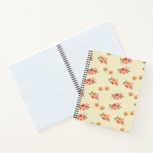 Cahier de papier graphique à motif floral aquarell (Intérieur)