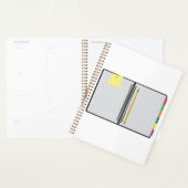 Cahier de papier graphique ouvert avec crayon (Devant avec enveloppe)