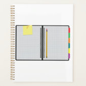 Cahier de papier graphique ouvert avec crayon (Devant)