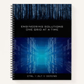 Cahier de papier graphique technique cybernétique (Devant)