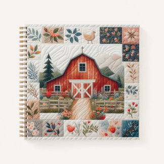 Cahier de patchwork de la grange rouge de quilteur