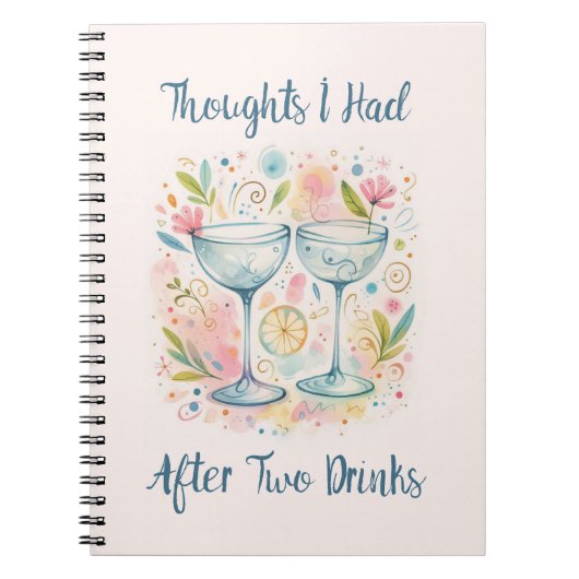 Cahier de pensées après deux verres (Devant)