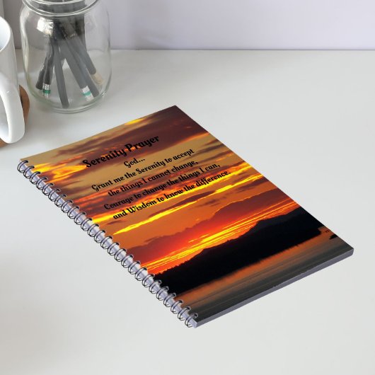 Cahier de photo de coucher de soleil orange Prière