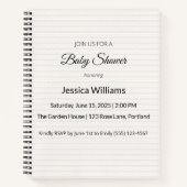 Cahier de planification de Baby Shower | Élégant N (Devant)