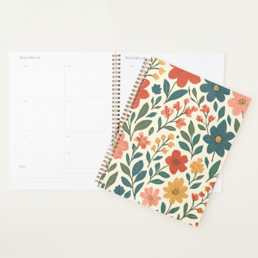 Cahier de planification floral coloré – Botanique (Devant avec enveloppe)