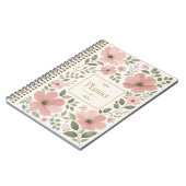 Cahier de planification floral vert sauge et rose (Côté gauche)