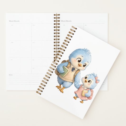 Cahier de planification quotidienne pour oiseaux m (Devant avec enveloppe)
