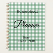 Cahier de planification spirale Gingham vert pour (Devant)