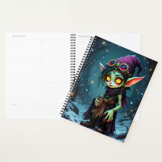 Cahier de planification spirale Lil Elfie (Devant avec enveloppe)