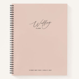 Cahier de plans de mariage rose blush rose