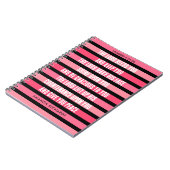 Cahier de prière rayé rose (Côté gauche)