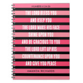 Cahier de prière rayé rose (Devant)