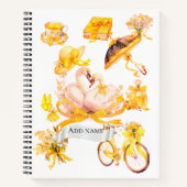 Cahier de printemps à l'esthétique jaune élégant – (Devant)